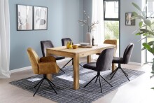 Polsterdrehstuhl >Ottawa< (2-er Set) in Anthrazit aus Metall - 52x89x64cm (BxHxT)