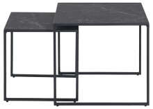 Satztisch >Inverness< in Schwarz matt aus MDF Metall - 50x45x50cm (BxHxT)