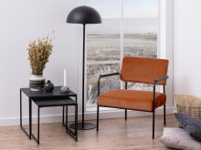 Satztisch >Inverness< in Schwarz matt aus MDF Metall - 50x45x50cm (BxHxT)