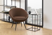 Beistelltisch >Inverness< in Schwarz matt aus MDF Metall - 43x63x35cm (BxHxT)