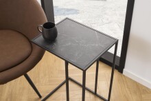 Beistelltisch >Inverness< in Schwarz matt aus MDF Metall - 43x63x35cm (BxHxT)