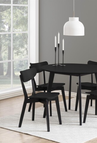 Esszimmerstuhl >Roanne< (2-er Set) in Schwarz Eiche - 45x79,5x55 (BxHxT)