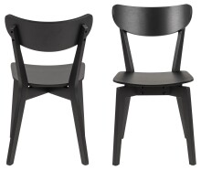 Esszimmerstuhl >Roanne< (2-er Set) in Schwarz Eiche - 45x79,5x55 (BxHxT)