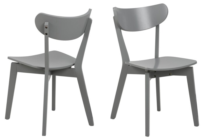 Esszimmerstuhl >Roanne< (2-er Set) in Hellgrau matt - 45x79,5x55 (BxHxT)