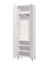 Garderobenschrank >Cacak< in Weiß - 60x191,5x33cm (BxHxT)