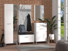 Garderobenschrank >Cacak< in Weiß - 60x191,5x33cm (BxHxT)