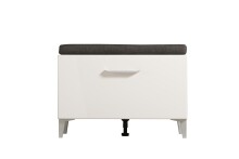 Sitzbank >Cacak< in Weiß - 74,5x45x35cm (BxHxT)