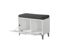 Sitzbank >Cacak< in Weiß - 74,5x45x35cm (BxHxT)