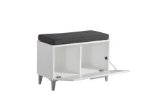 Sitzbank >Cacak< in Weiß - 74,5x45x35cm (BxHxT)