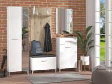 Sitzbank >Cacak< in Weiß - 74,5x45x35cm (BxHxT)