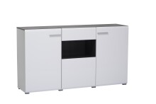 Highboard >Borca< in Opaque White - 173x96,5x41,5cm (BxHxT)