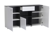 Highboard >Borca< in Opaque White - 173x96,5x41,5cm (BxHxT)