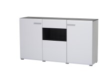 Highboard >Borca< in Opaque White - 173x96,5x41,5cm (BxHxT)