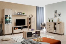 Couchtisch >Uzice< in Grey Oak - 101x47x50cm (BxHxT)