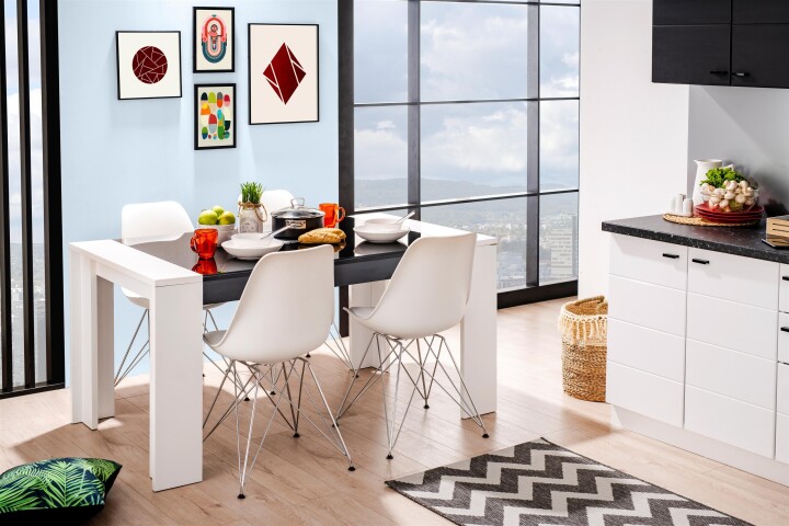 Esstisch >Temerin< in Weiß - 154x75x90,5cm (BxHxT)