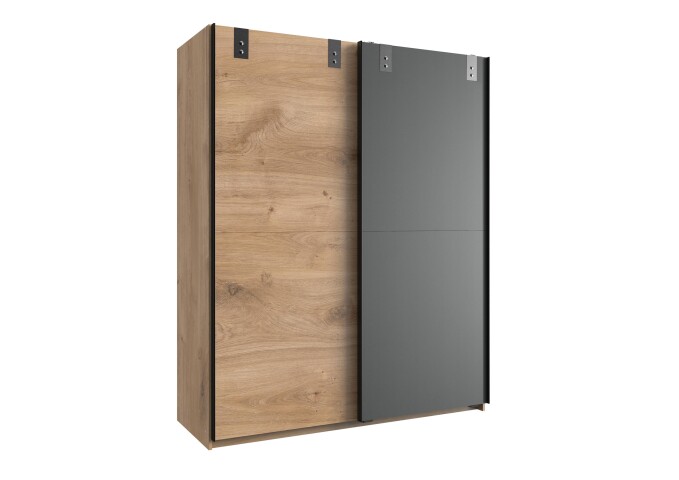 Schwebetürenschrank >Lothar< in Plankeneiche - 135x198x64cm (BxHxT)