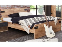 Bett >Lothar< in Plankeneiche - 146x85x210cm (BxHxT)