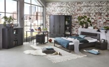 Nachtkommode >Nickola< in Graphit - 46x38x40cm (BxHxT)