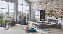 Regal >Nickola< in Graphit - 47x198x40cm (BxHxT)