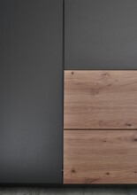 Kleiderschrank >Filberto< in Graphit - 182x210x59cm (BxHxT)