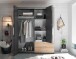 Kleiderschrank >Filberto< in Graphit - 182x210x59cm (BxHxT)