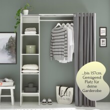 Kleiderschrank >Jill< in Weiß - 120x195x50cm (BxHxT)