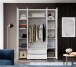 Kleiderschrank >Suzette< in Weiß - 160x208x57cm (BxHxT)