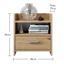 Nachtkommode >Canaan< in Artisan Eiche - 38x45x35cm (BxHxT)