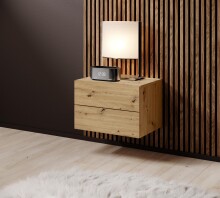 Nachtkommode >Cabo< in Artisan Eiche - 42x28x30cm...