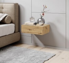 Nachtkommode >Thorben< in Artisan Eiche - 42x14x30cm (BxHxT)