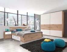 Bett >Isobel< in Artisan Eiche - 145x97x205cm (BxHxT)