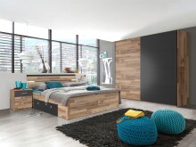 Bett >Isobel< in Montana Oak - 145x97x205cm (BxHxT)