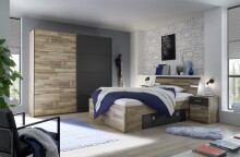 Bett >Isobel< in Montana Oak - 145x97x205cm (BxHxT)