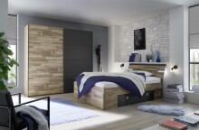 Bett >Isobel< in Montana Oak - 145x97x205cm (BxHxT)