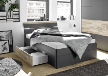 Bett >Isobel< in Graphit - 145x97x205cm (BxHxT)