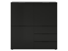 Kommode >Domenico< in Schwarz Perl - 100x101x32cm (BxHxT)