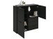 Kommode >Domenico< in Schwarz Perl - 100x101x32cm (BxHxT)