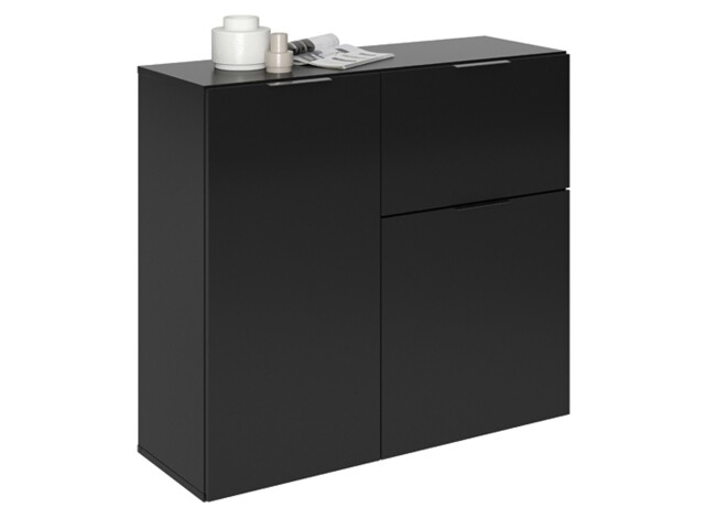 Kommode >Domenico< in Schwarz Perl - 90x80x32cm (BxHxT)