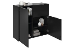 Kommode >Domenico< in Schwarz Perl - 90x80x32cm (BxHxT)