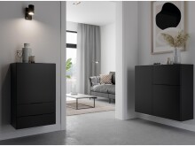 Kommode >Domenico< in Schwarz Perl - 90x80x32cm (BxHxT)