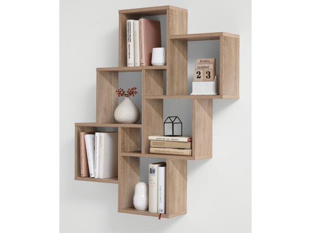 Wandregal >Annaliese< in Eiche - 81,5x94,5x16cm (BxHxT)