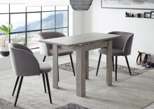 Esstisch >Monterrey< ausziehbar bis 136cm, in Beton Dekor - 80/136x78x60cm (BxHxT)