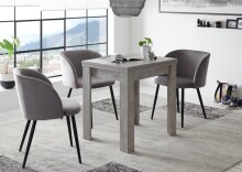 Esstisch >Monterrey< ausziehbar bis 136cm, in Beton Dekor - 80/136x78x60cm (BxHxT)
