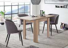 Esstisch >Monterrey< ausziehbar bis 136cm in Eiche Sägerau - 80/136x78x80cm (BxHxT)