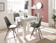 Esstisch >Monterrey< ausziehbar bis 136cm, in Weiß matt - 80/136x78x80cm (BxHxT)