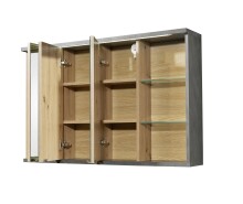 Spiegelschrank >Nebraska< in Matera Beton - 110x70x21cm (BxHxT)