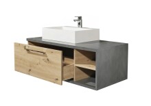 Waschtisch-Set >Nebraska< in Matera Beton - 110x39x53cm (BxHxT)