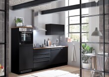 Küchen-Set >Jamesy< in Schwarz matt - 260x200x60cm (BxHxT)