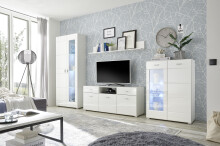 Vitrine >Ella< in Weiß - 80x194x35cm (BxHxT)