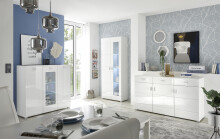Highboard >Ella< in Weiß - 120x112x42cm (BxHxT)